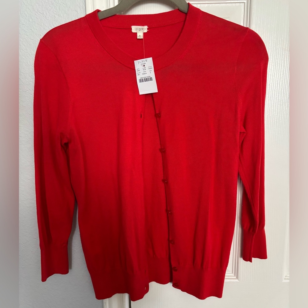 NWT J.Crew Factory Clare Cardigan Sweater Red Size S 14041